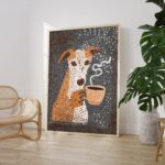 Dog Drinking Coffee Wall Art