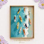 Dog Surf Beach Art Print