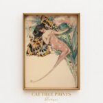 Fairy Butterfly Print Whimsical Wall Art Vintage