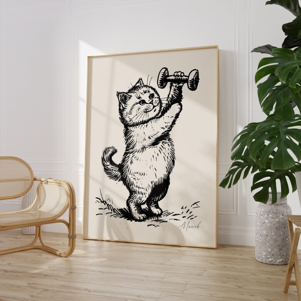 Fitness Cat Print