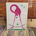 Flamingo Reading Art Print