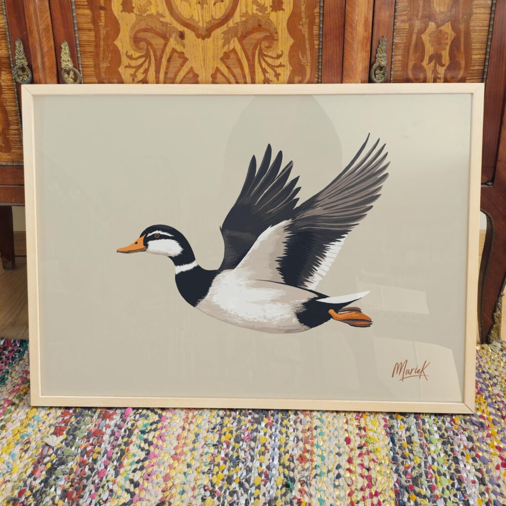Flying Indian Runner Duck Art Print