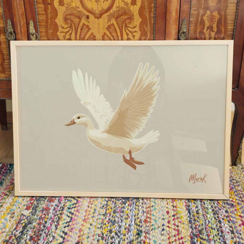 Flying Pekin Duck Wall Art