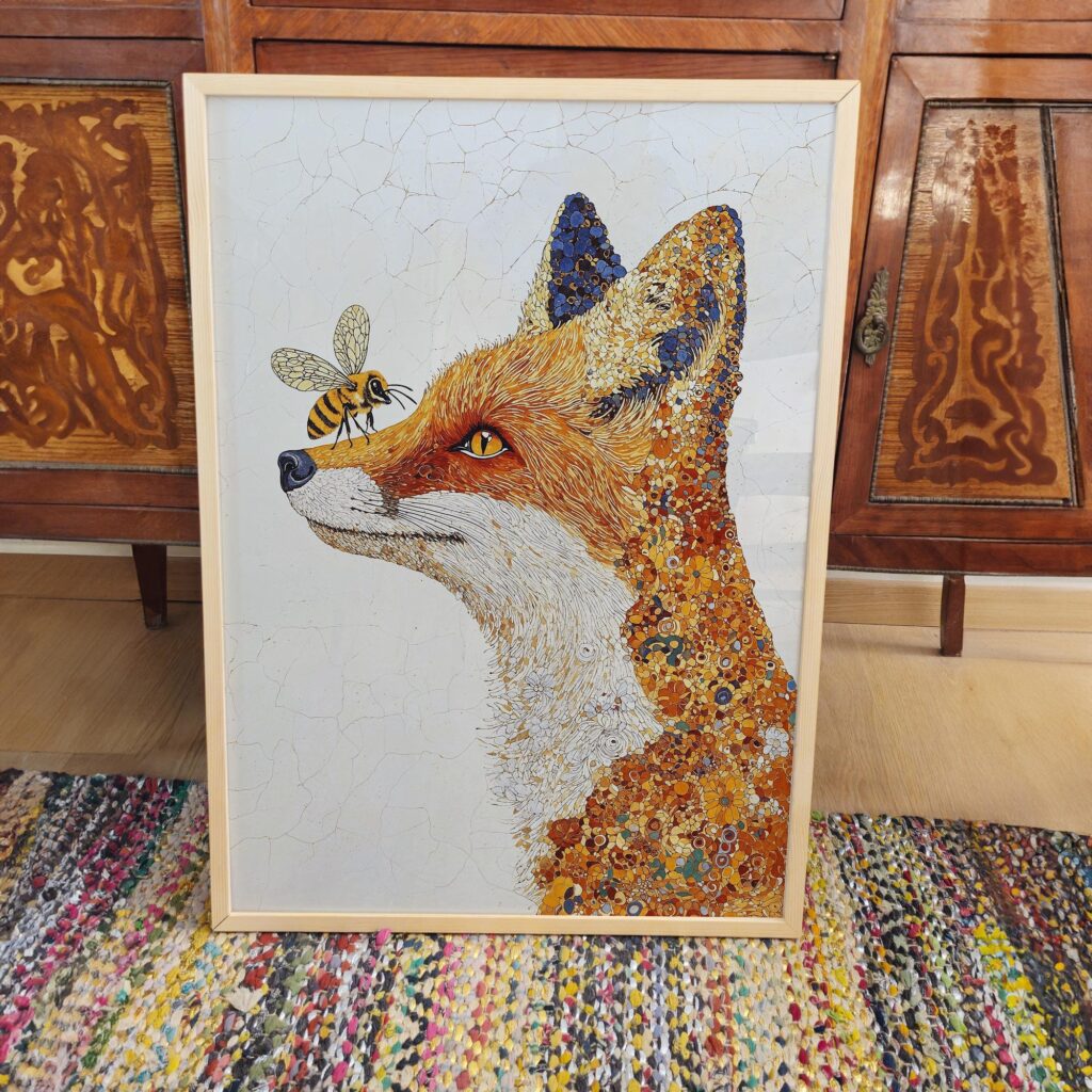 Fox and Bee Art Print