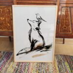 Fox and Bird Minimal Woodland Art Print