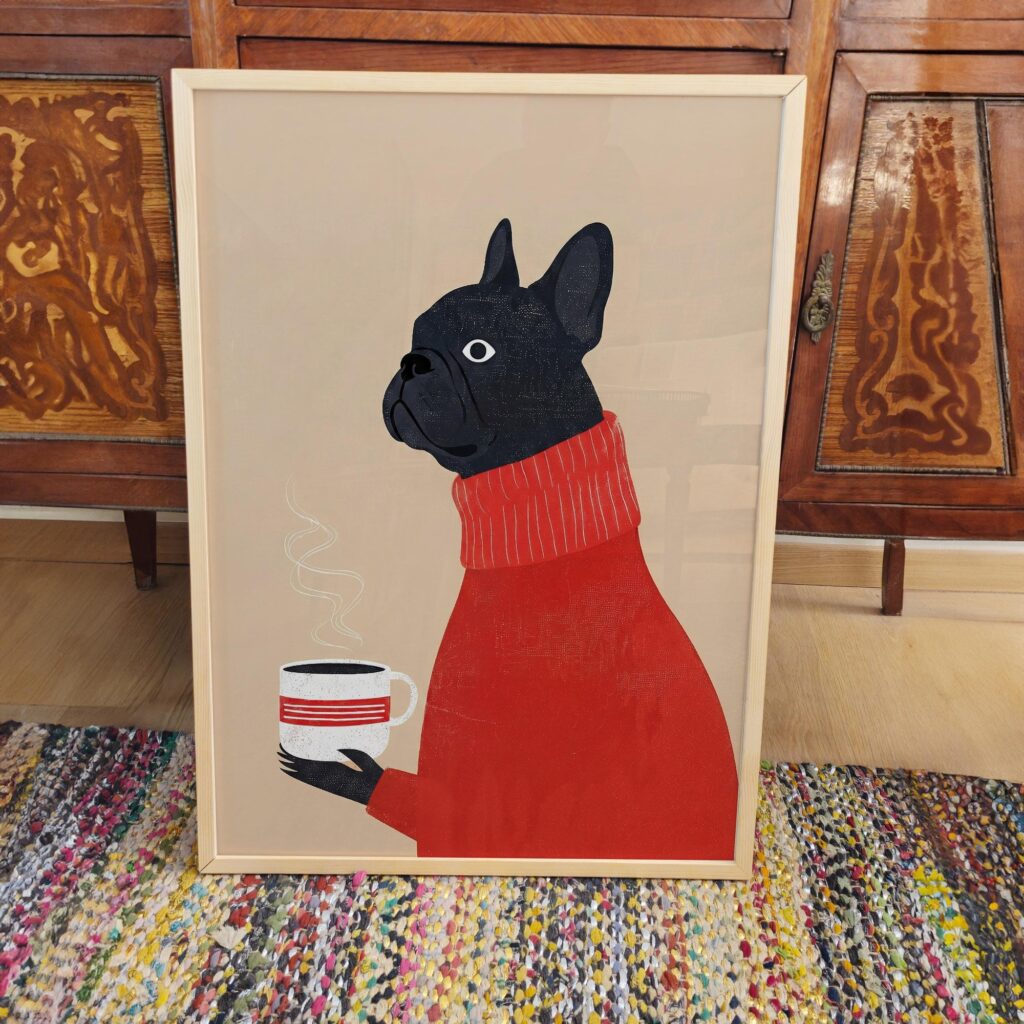 French Bulldog Coffee Wall Art