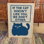Funny Cat Entry Sign Wall Art