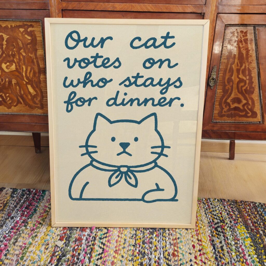 Funny Cat Kitchen Wall Art