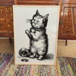 Funny Cat With Headphones Print