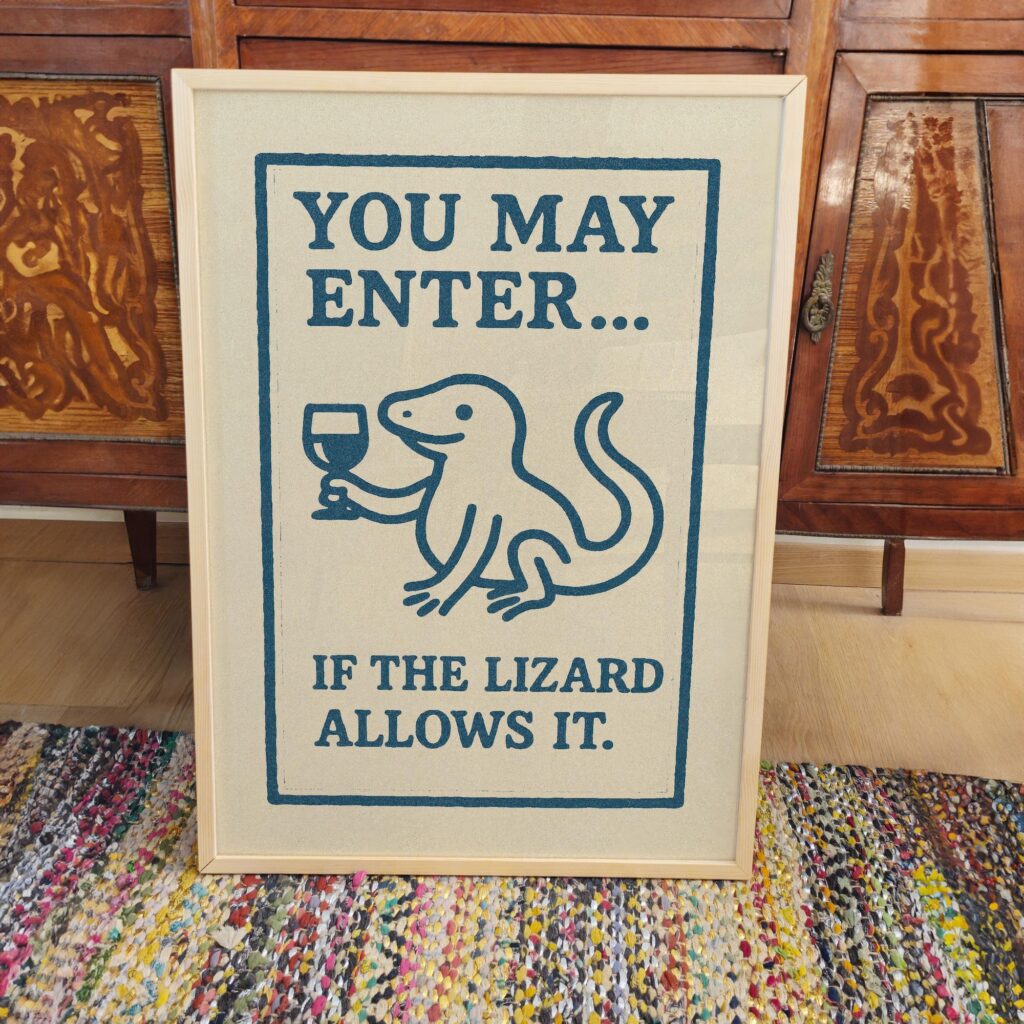 Funny Lizard Art Print