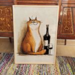 Funny Orange Cat Wine Poster