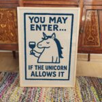 Funny Unicorn Wine Print