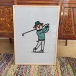 Golf Dog Minimalist Print