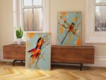 Grasshopper and Dragonfly Painting Print Set