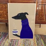Greyhound Coffee Sighthound Navy Poster