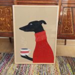 Greyhound Coffee Whippet Dog Poster
