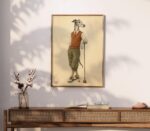Greyhound Golfer Portrait Print