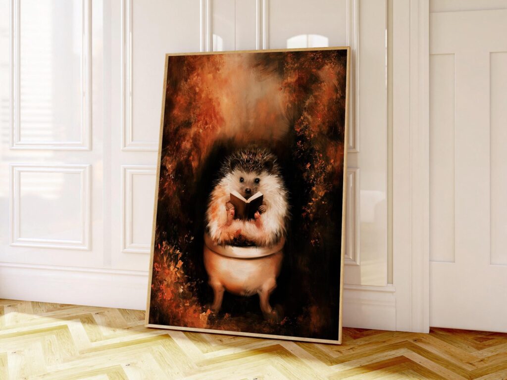 Hedgehog Bathroom Print