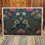 Hedgehog Dark Floral Wall Art Print