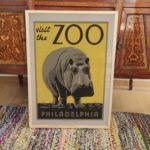 Hippo Zoo Vintage Poster