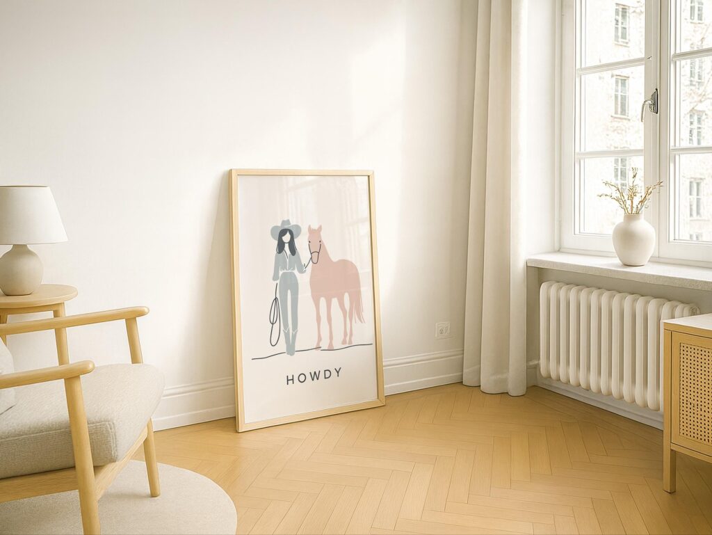 Howdy Cowgirl Minimalist Print