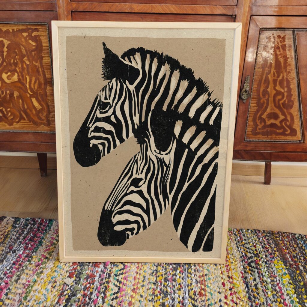 Japandi Zebra Wall Art