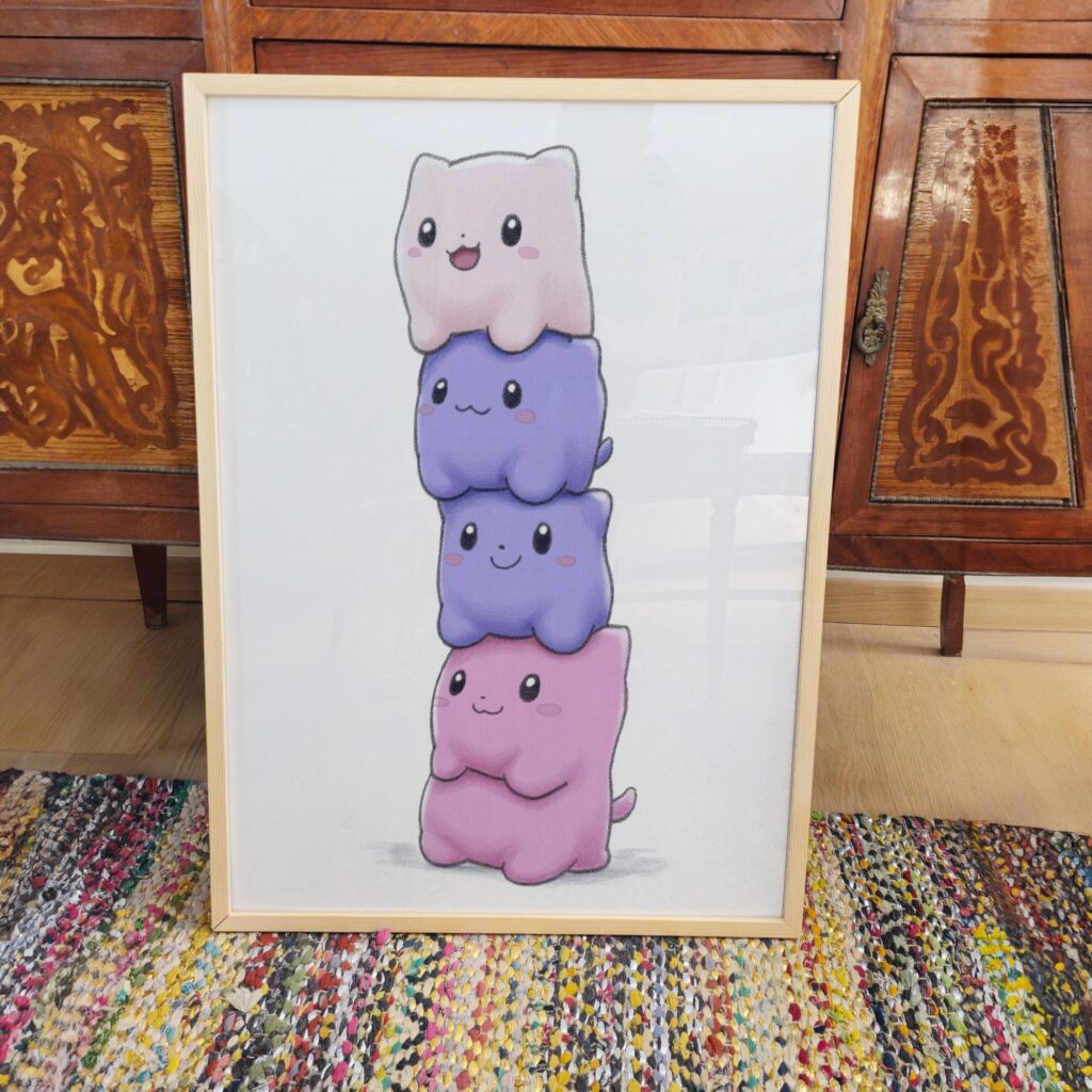 Kawaii Cat Stack Poster