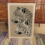 Leopard Duo Beige Black Art Print