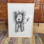 Lion Scribble Sketch Print