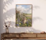 Lop Eared Bunny in a Bluebell Wildflower Meadow Print