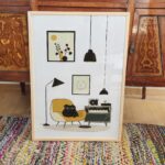 Mid-Century Dog & Music Print