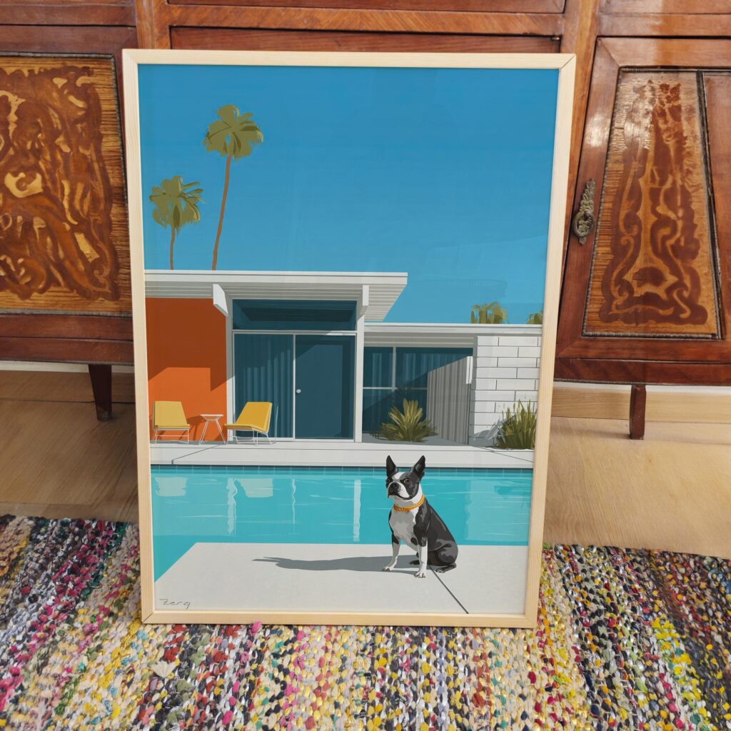 Mid Century Pool House Poster