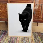 Minimalist Black Cat Art Print