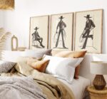 Minimalist Cowboy Wall Art Set of 3