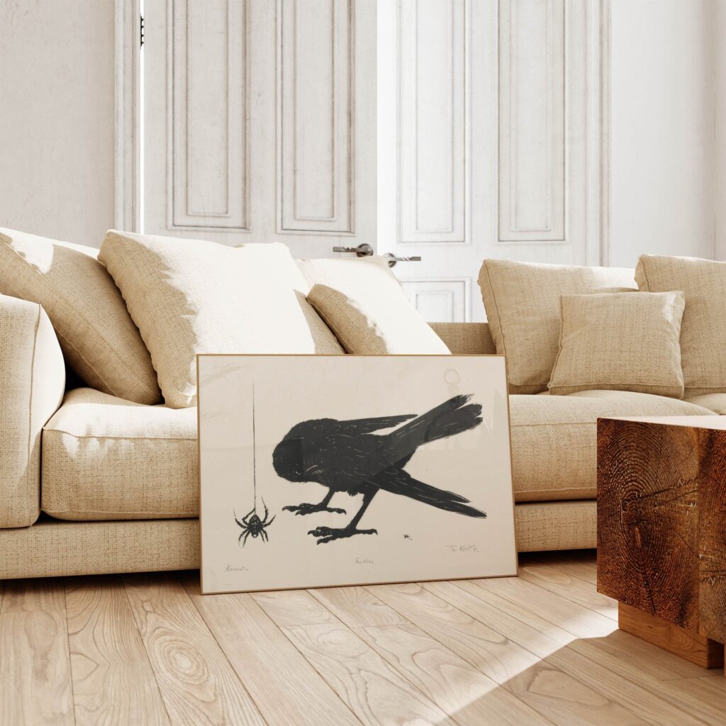 Minimalist Crow Art Print