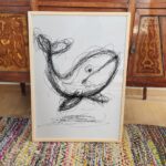Minimalist Whale Sketch Print