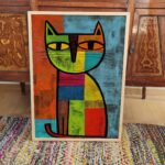 Modern Abstract Cat Art Print