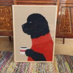 Newfoundland Dog Coffee Art Print