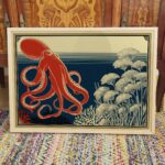 Octopus Red Navy Wall Art