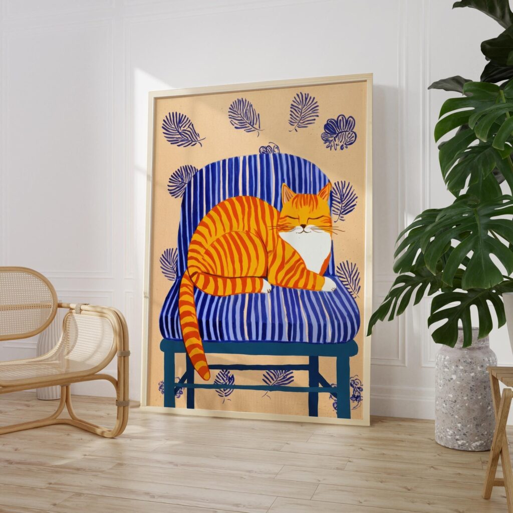 Orange Tabby Cat Print