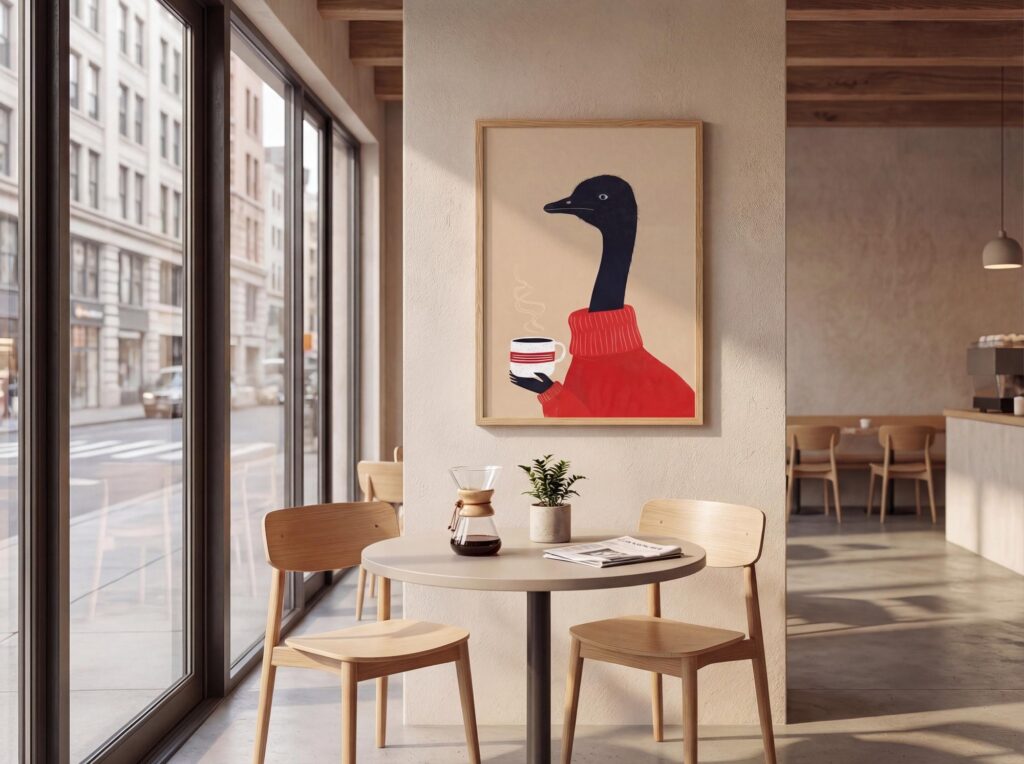 Ostrich Coffee Print