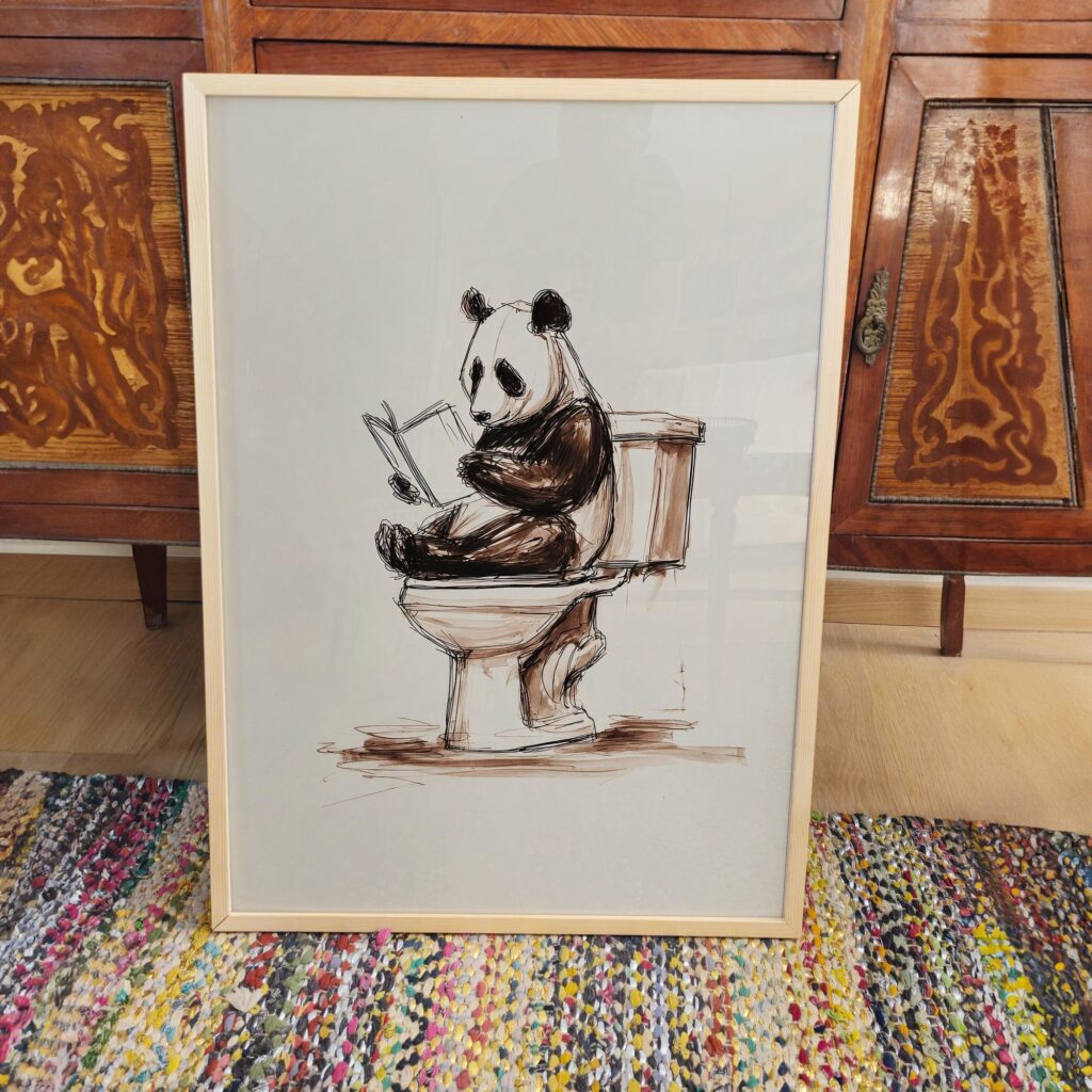 Panda Bathroom Art Print
