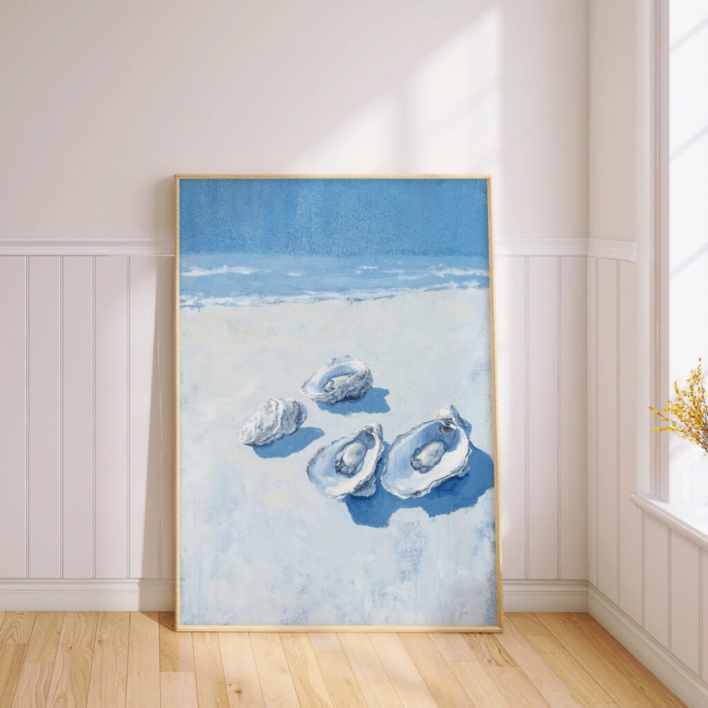 Pastel Blue Oyster Shell Art Print