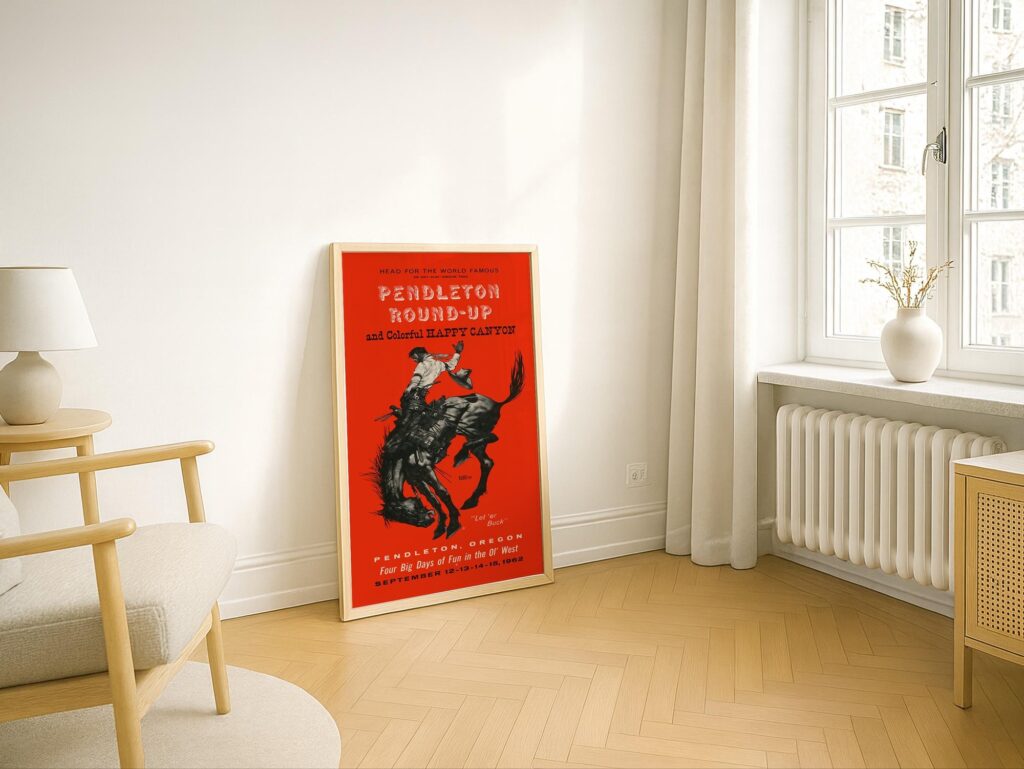 Pendleton Rodeo Print Western Poster Original 1962