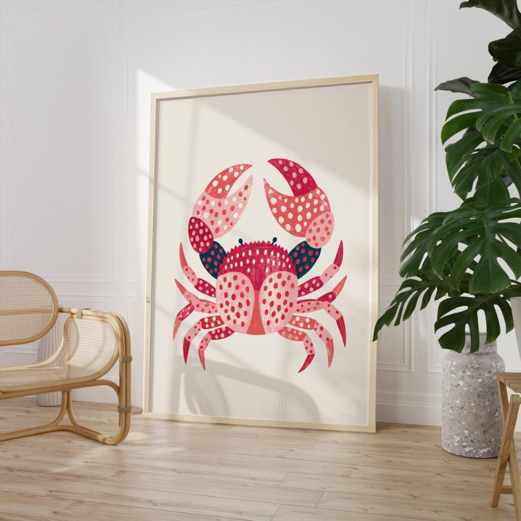 Pink Crab Print