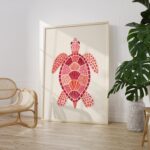Pink Sea Turtle Print