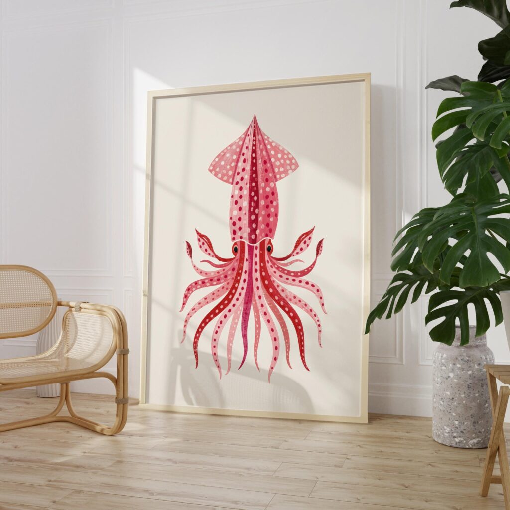 Pink Squid Print