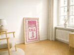 Pink Yall Cowgirl Boot Matchbox Art Print