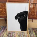 Pointillism Pug Wall Art