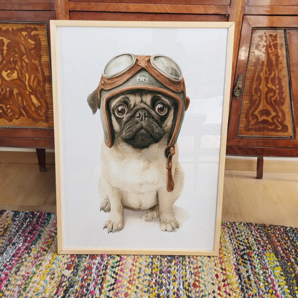 Pug Aviator Poster